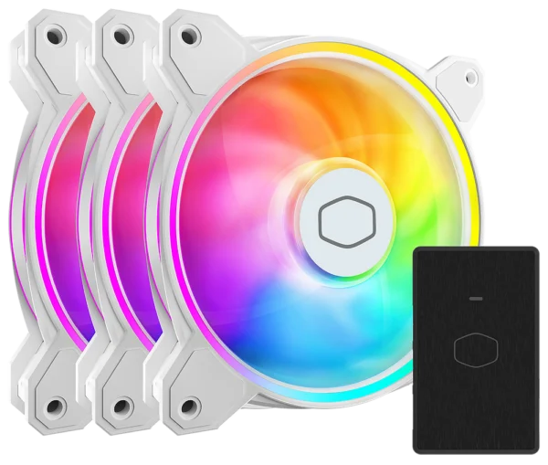 COOLER MASTER MASTERFAN MF120 HALO FAN 2 3 IN 1 (120MM) WHITE x3