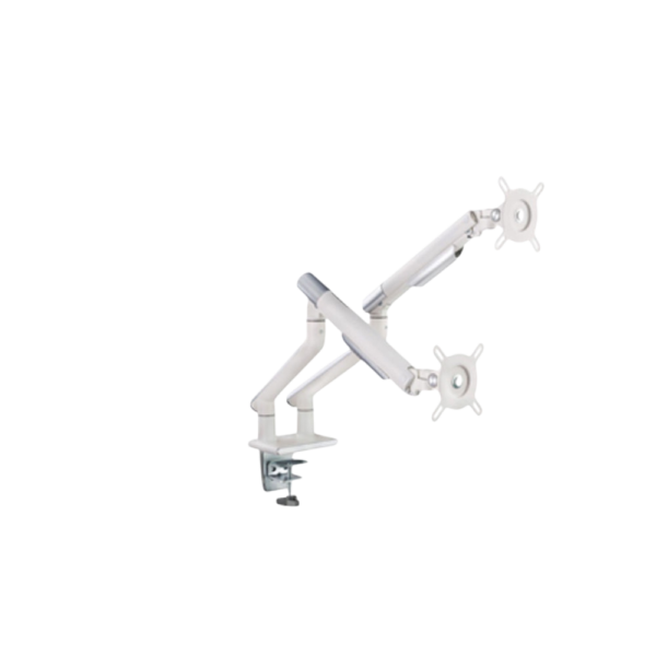 MACHDESK MD49 DUAL SLIM MECHANICAL SPRING MONITOR ARM - WHITE (32"/9KG)